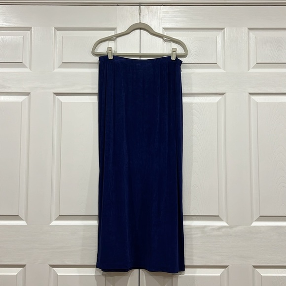 chico’s Travelers Maxi Skirt Womens Blue Pull On Elastic Waist chicos Size 3 - Picture 3 of 6